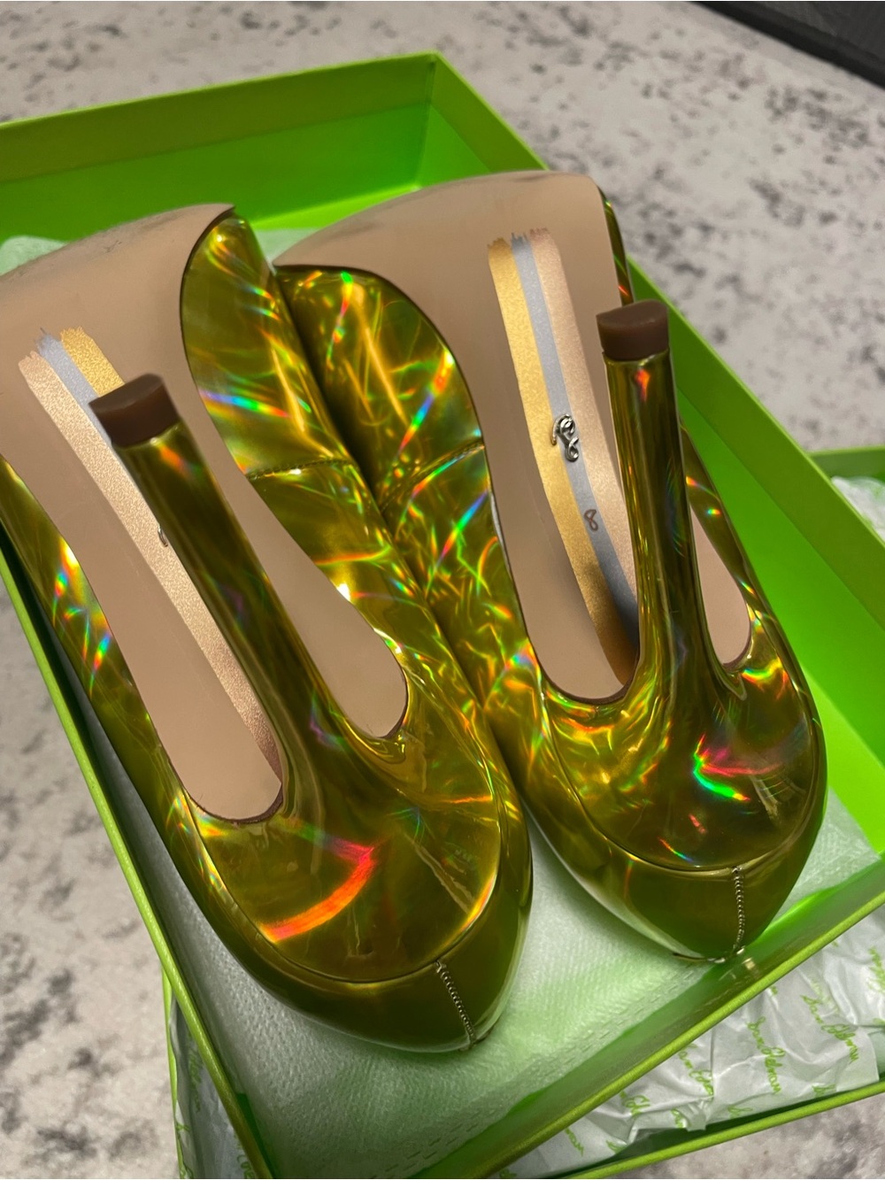 NIB Sam Edelman Hazel Pointed Toe Pump in Mimosa Metallic Gold – Size 8M - Picture 7 of 8